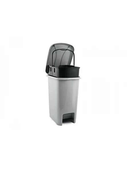 Üçsan Plastik Silim Pedallı Gri Çöp Kovası 12.5 L 32x23x40 cm ürün görseli 1