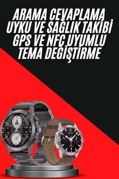 Erkeklere Özel Akıllı Saat Çelik Kordon Bluetooth Bağlantılı İOS ve Android Uyumlu ürün görseli 1