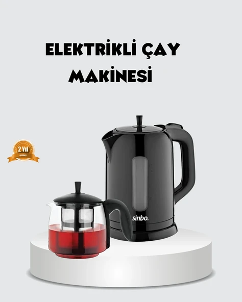 Çaycı Cam Demlikli 1800W Güçlü ve Sıcak Tutmalı Elektrikli Çay Makinesi ürün görseli 1