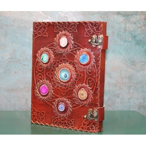 Taşlı Deri Defter Model 12 ürün görseli 1