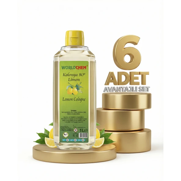 Worldchem Limon Kolonyası 6x1 Lt ürün görseli 1