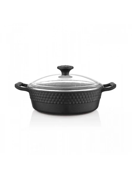 Esonez FRR KT026 Granit Siyah Kısa Tencere 26 cm ürün görseli 1