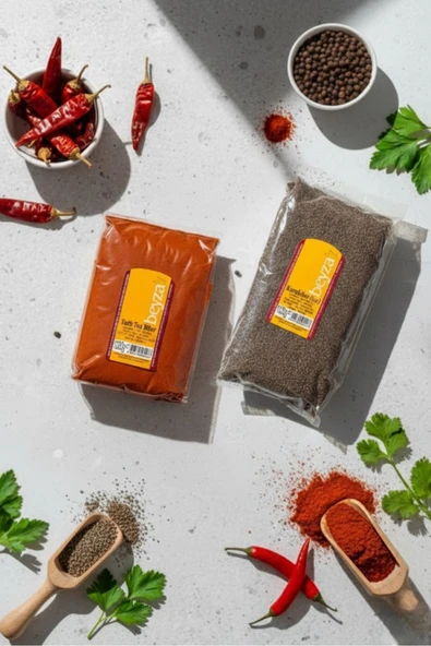 NEP Yedi Beyza Büyük Boy Baharat Seti - 1 Kg Toz Karabiber & 1 Kg Tatlı Kırmızı Toz Biber ürün görseli 1