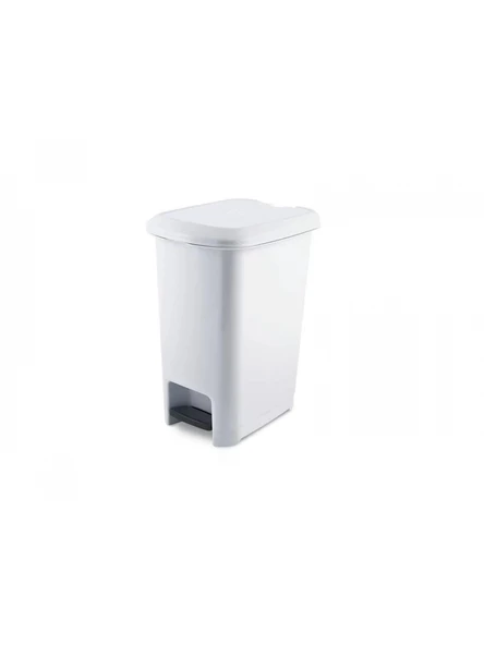 Üçsan Plastik Silim Pedallı Beyaz Çöp Kovası 10 L 39x21x36 cm ürün görseli 1