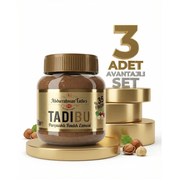 Tadıbu Parçacıklı Fındık Ezmesi 3x330 Gr ürün görseli 1