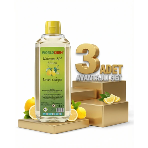 Worldchem Limon Kolonyası 3x1 Lt ürün görseli 1