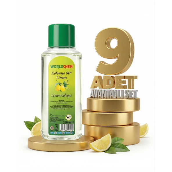 Worldchem Limon Kolonyası 9x250 Ml ürün görseli 1