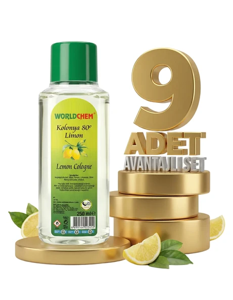 Worldchem Limon Kolonyası 9x250 Ml - Resim 2