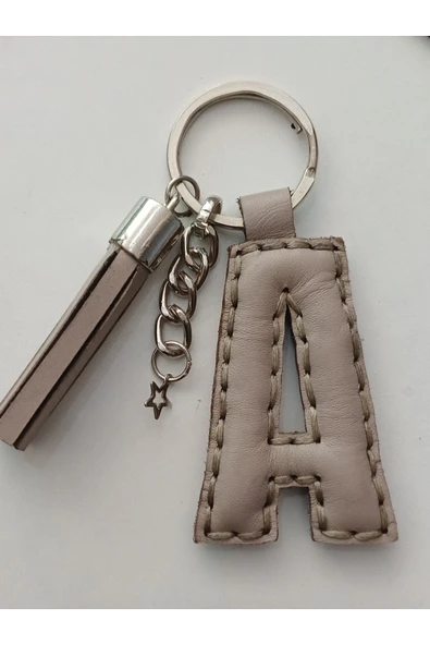 Durush Collection Gerçek Deri "A" Harfi Anahtarlık ürün görseli 1