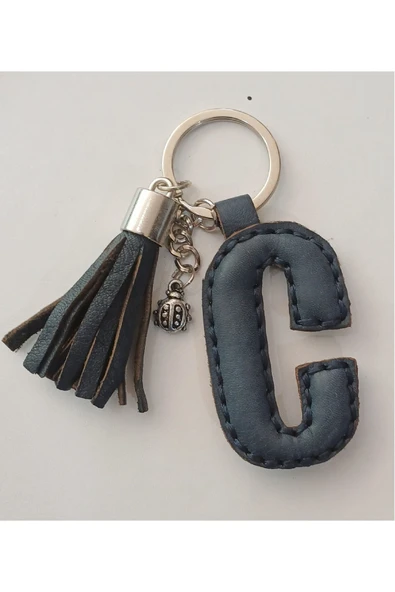 Durush Collection Gerçek Deri "C" Harfi Anahtarlık ürün görseli 1