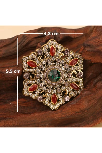 Durush Collection ALTIN RENGİ BROŞ - Resim 2