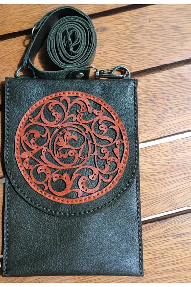 Durush Collection Çapraz Omuz Çantası, Yeşil, Işlemeli, Gerçek Deri, El Işi (hand Made) ürün görseli 1
