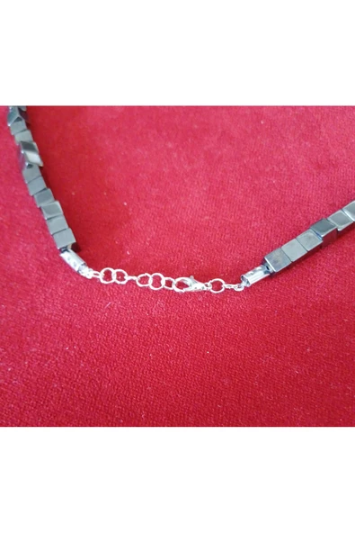 Durush Collection Doğal Taş Hematit Tasarım Kolye - Resim 4