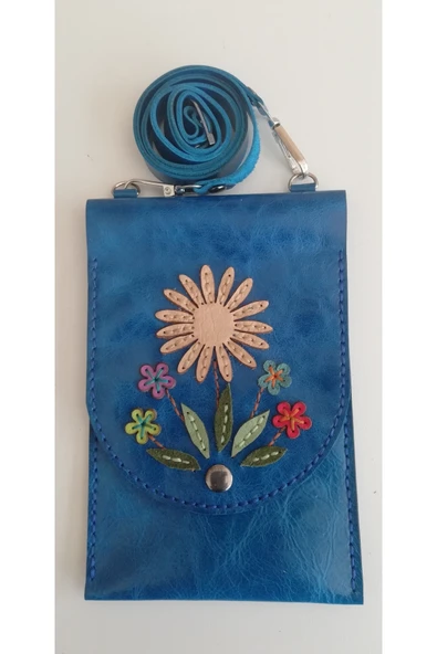 Durush Collection Spor Çapraz Omuz Çantası, Mavi, Gerçek Deri, El Işi (hand Made) ürün görseli 1