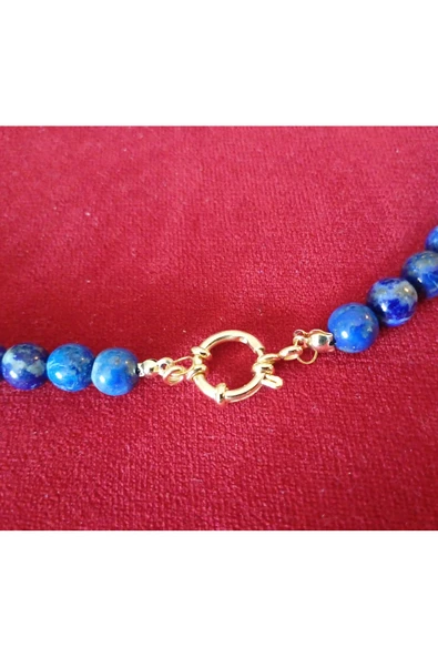 Durush Collection Doğal Taş Lapis Tasarım Kolye - Resim 3