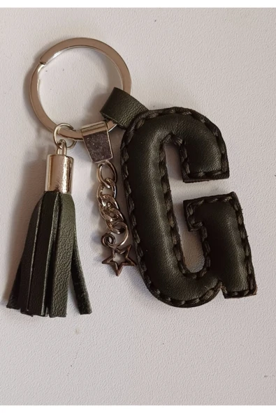 Durush Collection Gerçek Deri Siyah "G" Harfi Anahtarlık ürün görseli 1