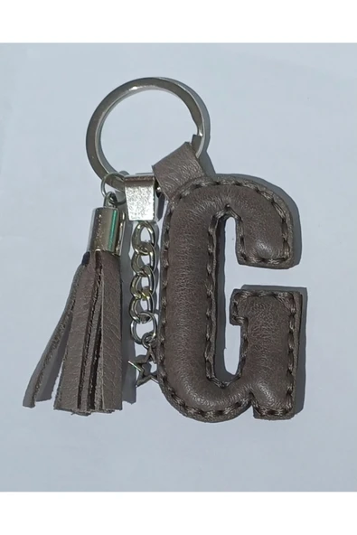 Durush Collection Gerçek Deri Camel rengi "G" Harfi Anahtarlık ürün görseli 1