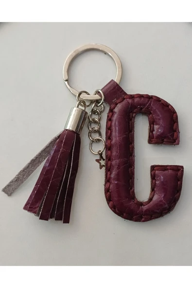 Durush Collection Gerçek Deri "C" Harfi Anahtarlık ürün görseli 1
