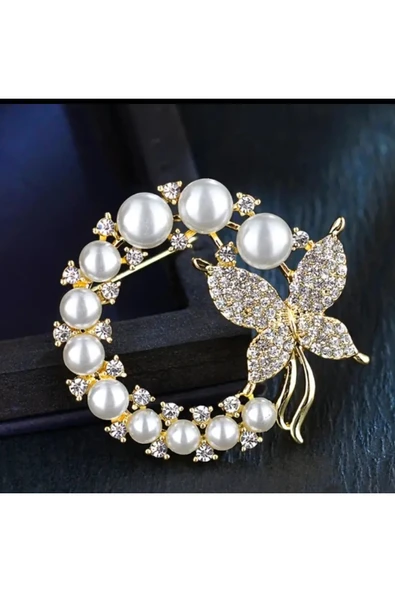 Durush Collection ALTIN RENGİ BROŞ - Resim 2