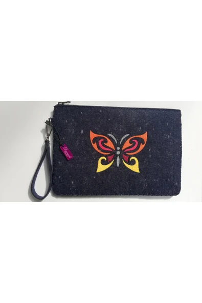 Durush Collection Keçe Portföy-Clutch Çanta-Kelebek desenli ürün görseli 1