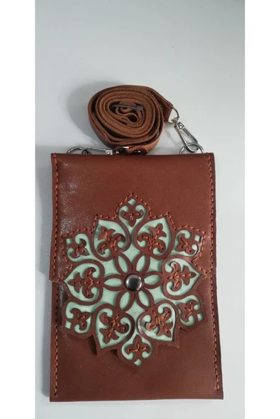Durush Collection Çapraz Omuz Çantası, Taba Rengi, Işlemeli, Gerçek Deri, El Işi (hand Made) ürün görseli 1