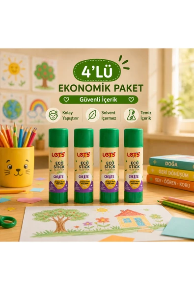Eco Stick Yapıştırıcı 4’lü – Güvenli İçerik ürün görseli 1