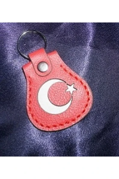 Durush Collection Gerçek Deri, Türk Bayrağı Anahtarlık (HAND MADE) ürün görseli 1