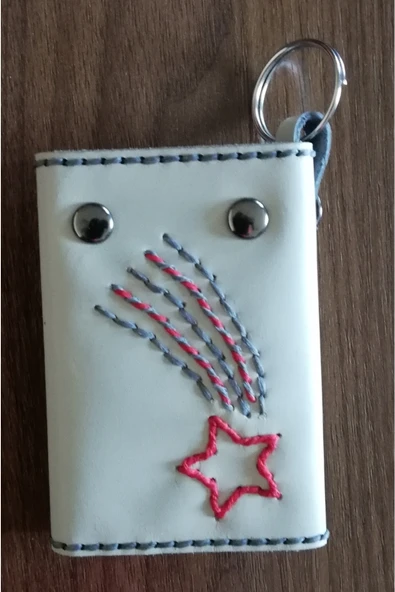 Durush Collection 6 Lı Anahtarlık-krem Rengi Hakiki Deri Işlemeli(hand Made) ürün görseli 1