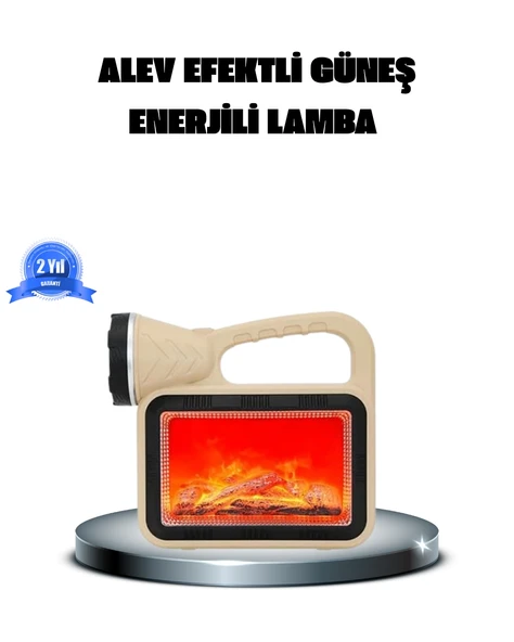 Alev Efektli Solar Lamba COB Işıklı Taşınabilir Bahçe Kamp Aydınlatma ürün görseli 1