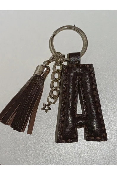 Durush Collection Gerçek Deri "A" Harfi Anahtarlık ürün görseli 1