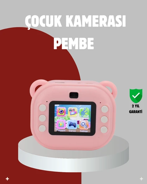 Anında Baskı Özellikli Çocuk Kamerası – 24MP HD Çift Lens, 32GB Hafıza ve Oyun Modu ürün görseli 1
