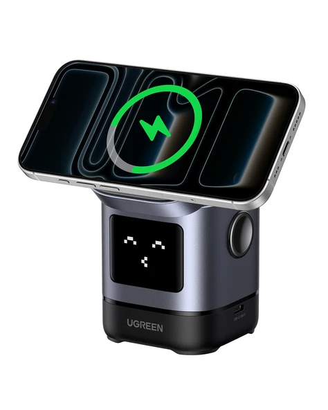 UGREEN Uno Qi2 15W 2-in-1 Katlanabilir Kablosuz Şarj Standı (iPhone & AirPods Uyumlu), 45775 ürün görseli 1