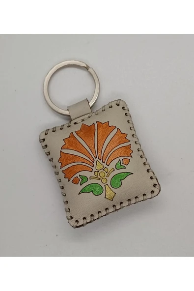 Durush Collection Gerçek deri, el dikişi, el boyama Türk motifli Anahtarlık ürün görseli 1