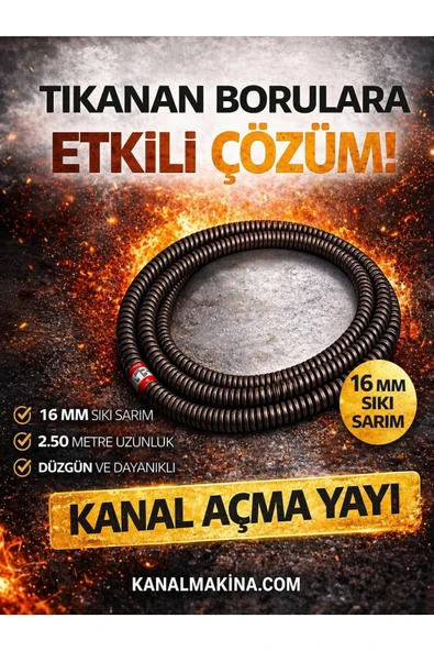 Kanal Makina Kanal açma makinesi 16mm yay 1 adet 2.50 metre (SIKI SARIM ) ürün görseli 1