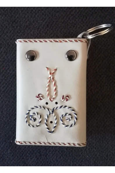 Durush Collection 6 Lı Anahtarlık-krem Rengi Hakiki Deri Işlemeli(hand Made) ürün görseli 1