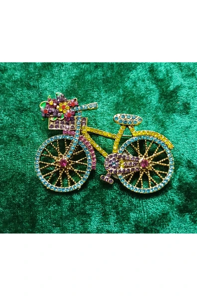 Durush Collection ALTIN RENGİ BİSİKLET BROŞ ürün görseli 1