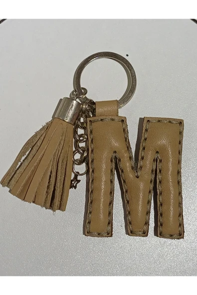 Durush Collection Gerçek Deri "M" Harfi Anahtarlık ürün görseli 1