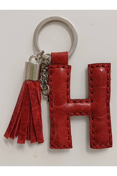 Durush Collection Gerçek Deri "H" Harfi Anahtarlık ürün görseli 1