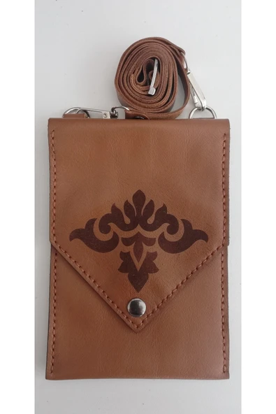 Durush Collection Spor Çapraz Omuz Çantası, Sütlü Kahverengi,lazer Işlemeli Gerçek Deri, El Işi (hand Made) ürün görseli 1