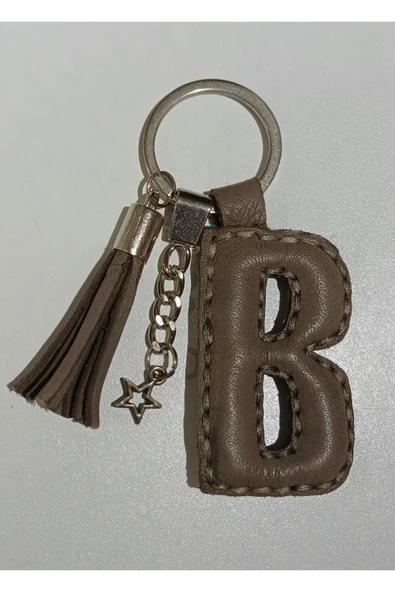 Durush Collection Gerçek Deri "B" Harfi Anahtarlık ürün görseli 1