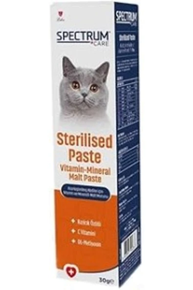 Spectrum Care Kısırlaştırılmış Kediler İçin Vitaminli Malt Paste 30 G ürün görseli 1