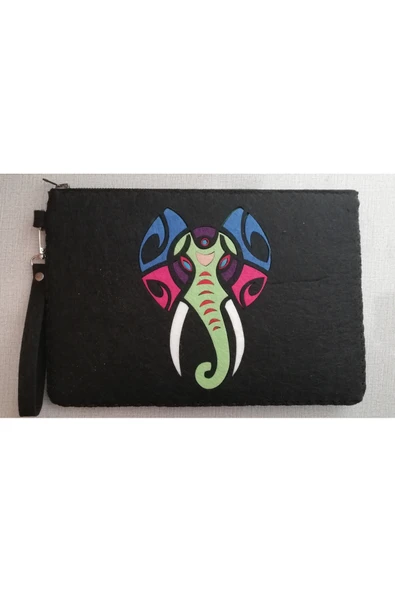 Durush Collection Keçe Portföy-Clutch Çanta-Fil desenli ürün görseli 1