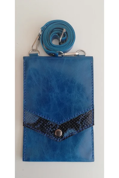 Durush Collection Spor Çapraz Omuz Çantası, Mavi, Gerçek Deri, El Işi (hand Made) ürün görseli 1