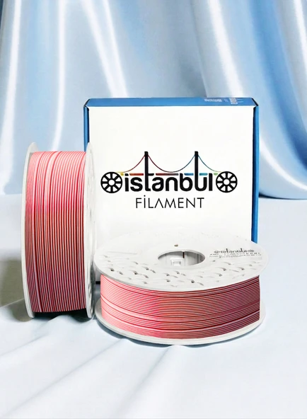 İstanbul Filament 3D Baskı Pla Filament Ay Yıldız Kırmızı Beyaz Çift Renk Dual Color kg  1,75MM  0,05 mm Bambu Lab Uyumlu ürün görseli 1
