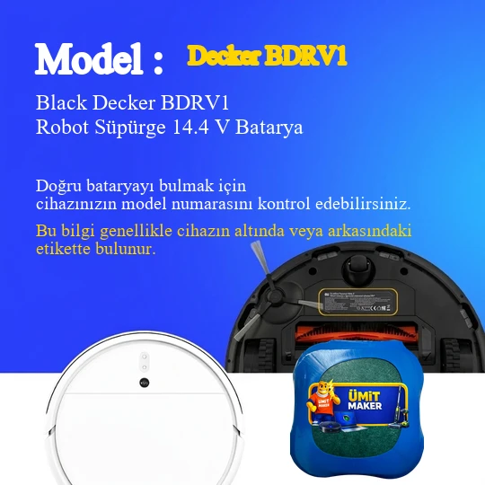 Black Decker BDRV1 Robot Süpürge 3500 mAh Batarya - Resim 2