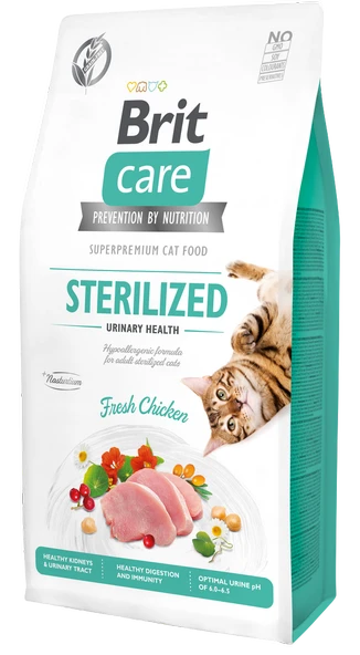 Brit Care Urinary Health Hipoalerjenik Üriner Sistem Sağlığı İçin Tavuklu Tahılsız Kısırlaştırılmış Yetişkin Kedi Maması 7Kg ürün görseli 1