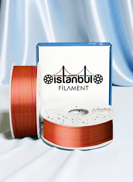 İstanbul Filament 3D Baskı Pla Filament Aslan Sarı Kırmızı Çift Renk Dual Color 1 kg 1,75MM 0,05 mm Bambu Lab Uyumlu ürün görseli 1
