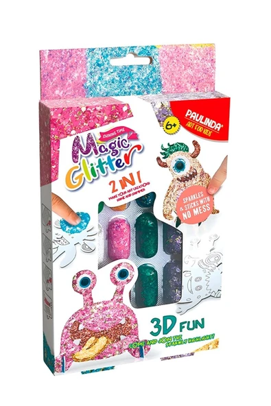 Magic Glitter 3D Hobi Seti 2'si 1 Arada Simli Kalıplarla 3D Tasarımlar ürün görseli 1