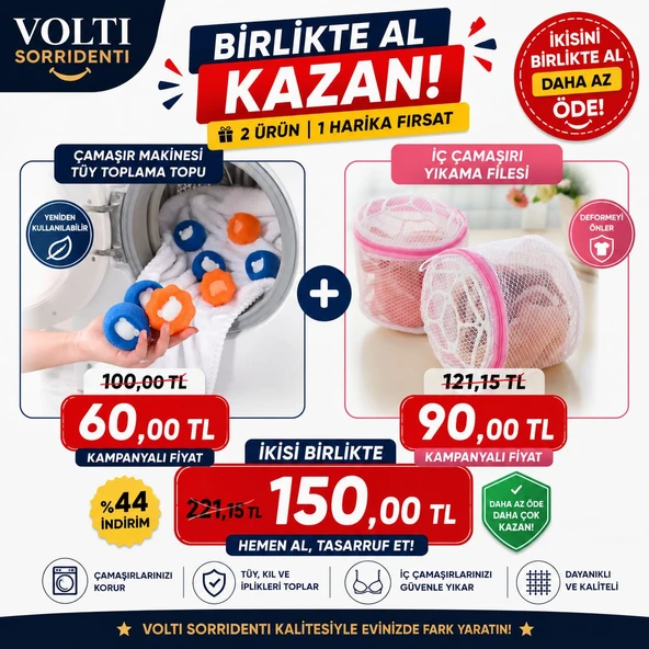 Çamaşır Makinası Tüy toplama Topu + İç Çamaşır Yıkama Filesi ürün görseli 1