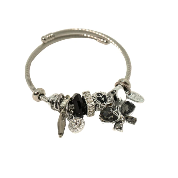 BİEM PANDORA MODEL ÇELİK BİLEKLİK SİYAH ürün görseli 1
